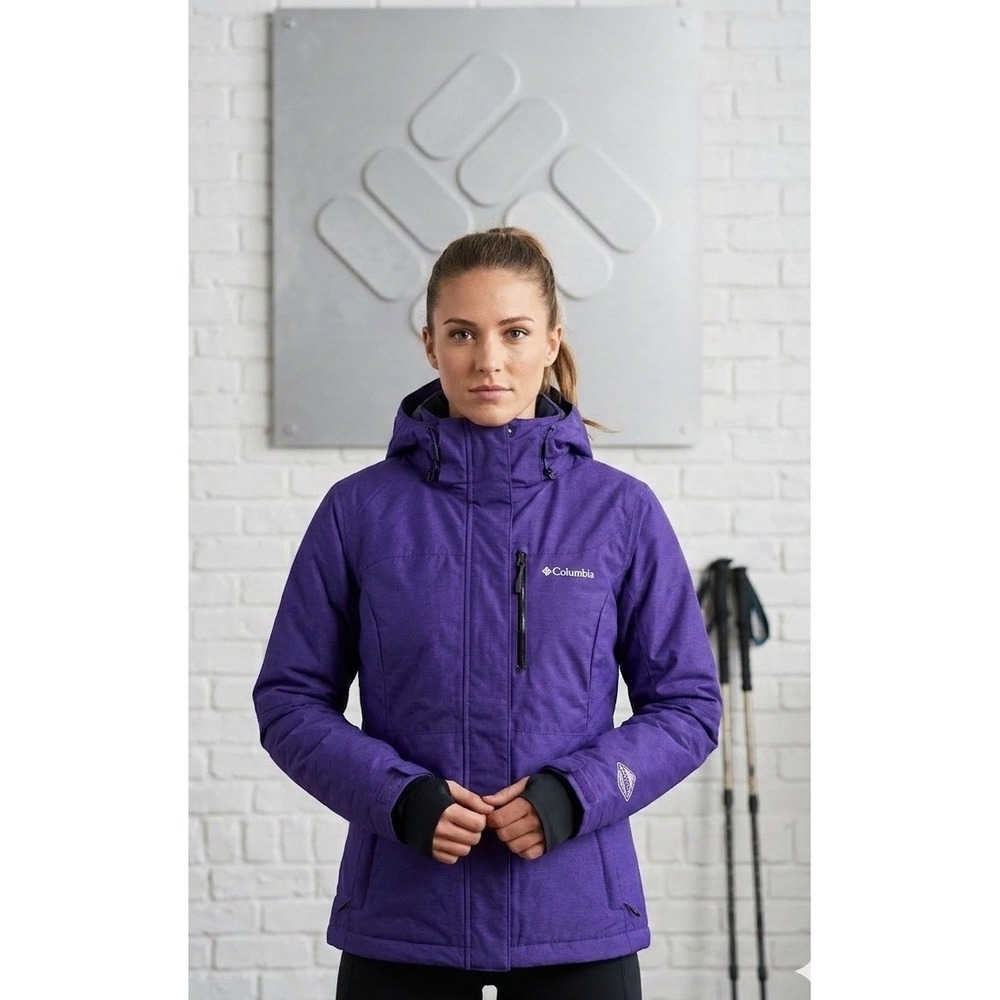 🔥Columbia 💜Omni-Heat Omni-Tech Ski Jacket Purple Gorpcore‎ Alpine Snow Coat-S